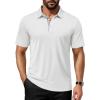 imageMAGCOMSEN Mens Polo Shirts Short Sleeve UPF 50 Dry Fit Performance Golf Shirts Casual Athletic Collared ShirtWhite