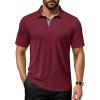 imageMAGCOMSEN Mens Polo Shirts Short Sleeve UPF 50 Dry Fit Performance Golf Shirts Casual Athletic Collared ShirtWine Red