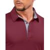 imageMAGCOMSEN Mens Polo Shirts Short Sleeve UPF 50 Dry Fit Performance Golf Shirts Casual Athletic Collared ShirtWine Red