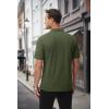 imageMAGCOMSEN Mens Polo Shirts with Pocket Cotton Pique Short Sleeve Collared Shirt Moisture Wicking Golf Shirts 3Button ShirtsArmy Green