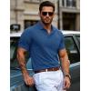 imageMAGCOMSEN Mens Polo Shirts with Pocket Cotton Pique Short Sleeve Collared Shirt Moisture Wicking Golf Shirts 3Button ShirtsBluegray