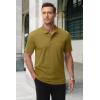 imageMAGCOMSEN Mens Polo Shirts with Pocket Cotton Pique Short Sleeve Collared Shirt Moisture Wicking Golf Shirts 3Button ShirtsBrown