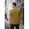 imageMAGCOMSEN Mens Polo Shirts with Pocket Cotton Pique Short Sleeve Collared Shirt Moisture Wicking Golf Shirts 3Button ShirtsBrown
