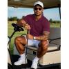 imageMAGCOMSEN Mens Polo Shirts with Pocket Cotton Pique Short Sleeve Collared Shirt Moisture Wicking Golf Shirts 3Button ShirtsBurgundy