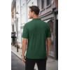 imageMAGCOMSEN Mens Polo Shirts with Pocket Cotton Pique Short Sleeve Collared Shirt Moisture Wicking Golf Shirts 3Button ShirtsDark Green