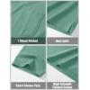 imageMAGCOMSEN Mens Polo Shirts with Pocket Cotton Pique Short Sleeve Collared Shirt Moisture Wicking Golf Shirts 3Button ShirtsGray Green