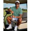 imageMAGCOMSEN Mens Polo Shirts with Pocket Cotton Pique Short Sleeve Collared Shirt Moisture Wicking Golf Shirts 3Button ShirtsGray Green