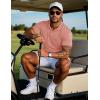 imageMAGCOMSEN Mens Polo Shirts with Pocket Cotton Pique Short Sleeve Collared Shirt Moisture Wicking Golf Shirts 3Button ShirtsGray Pink