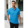 imageMAGCOMSEN Mens Polo Shirts with Pocket Cotton Pique Short Sleeve Collared Shirt Moisture Wicking Golf Shirts 3Button ShirtsGrey Green
