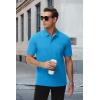 imageMAGCOMSEN Mens Polo Shirts with Pocket Cotton Pique Short Sleeve Collared Shirt Moisture Wicking Golf Shirts 3Button ShirtsGrey Green