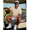 imageMAGCOMSEN Mens Polo Shirts with Pocket Cotton Pique Short Sleeve Collared Shirt Moisture Wicking Golf Shirts 3Button ShirtsLight Apricot