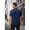 imageMAGCOMSEN Mens Polo Shirts with Pocket Cotton Pique Short Sleeve Collared Shirt Moisture Wicking Golf Shirts 3Button ShirtsNavy