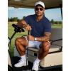 imageMAGCOMSEN Mens Polo Shirts with Pocket Cotton Pique Short Sleeve Collared Shirt Moisture Wicking Golf Shirts 3Button ShirtsNavy Blue
