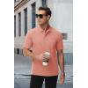 imageMAGCOMSEN Mens Polo Shirts with Pocket Cotton Pique Short Sleeve Collared Shirt Moisture Wicking Golf Shirts 3Button ShirtsPink