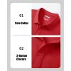 imageMAGCOMSEN Mens Polo Shirts with Pocket Cotton Pique Short Sleeve Collared Shirt Moisture Wicking Golf Shirts 3Button ShirtsRed