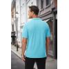 imageMAGCOMSEN Mens Polo Shirts with Pocket Cotton Pique Short Sleeve Collared Shirt Moisture Wicking Golf Shirts 3Button ShirtsSky Blue
