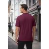 imageMAGCOMSEN Mens Polo Shirts with Pocket Cotton Pique Short Sleeve Collared Shirt Moisture Wicking Golf Shirts 3Button ShirtsWine Red