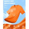 imageMAGCOMSEN Mens Short Sleeve UPF 50 TShirt Quick Dry Rash Guard Athletic Running Swim Top Tee Performance Water ShirtsFl Orange