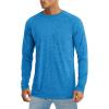 imageMAGCOMSEN Mens Long Sleeve Shirts UPF 50 UV Sun Protection Athletic Shirts for Hiking Running Workout Rash GuardSea Blue
