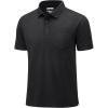 imageMAGCOMSEN Mens Polo Shirts Short Sleeve Cotton Pique Golf Shirts with Pocket Casual Performance Moisture Wicking Polos Black L