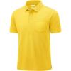 imageMAGCOMSEN Mens Polo Shirts Short Sleeve Cotton Pique Golf Shirts with Pocket Casual Performance Moisture Wicking Polos Yellow XL