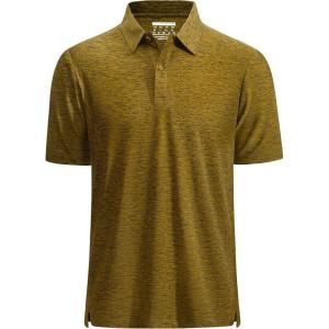 imageMAGCOMSEN Mens Polo Shirts Dry Fit Golf Shirts Moisture Wicking Athletic Workout Golf Polo Tees Casual Collared ShirtDark Orange