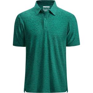 imageMAGCOMSEN Mens Polo Shirts Dry Fit Golf Shirts Moisture Wicking Athletic Workout Golf Polo Tees Casual Collared ShirtGreen