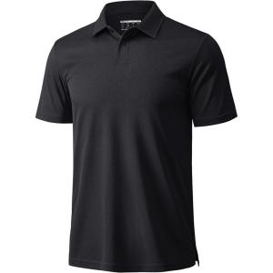 imageMAGCOMSEN Mens Polo Shirts Short Sleeve Collared Performance Dry Fit Breathable Golf Athletic CasualBlack