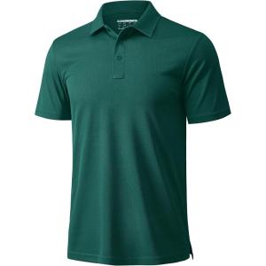imageMAGCOMSEN Mens Polo Shirts Short Sleeve Golf Quick Dry Collared Moisture Wicking Athletic Performance PolosEmerald Green