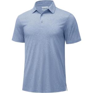 imageMAGCOMSEN Mens Polo Shirts Short Sleeve Moisture Wicking Lightweight Athletic Casual Collared Golf ShirtIndigo