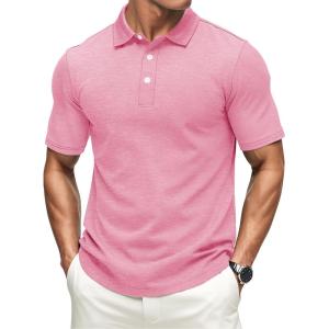 imageMAGCOMSEN Mens Short Sleeve UPF 50 TShirt Quick Dry Rash Guard Athletic Running Swim Top Tee Performance Water ShirtsPink