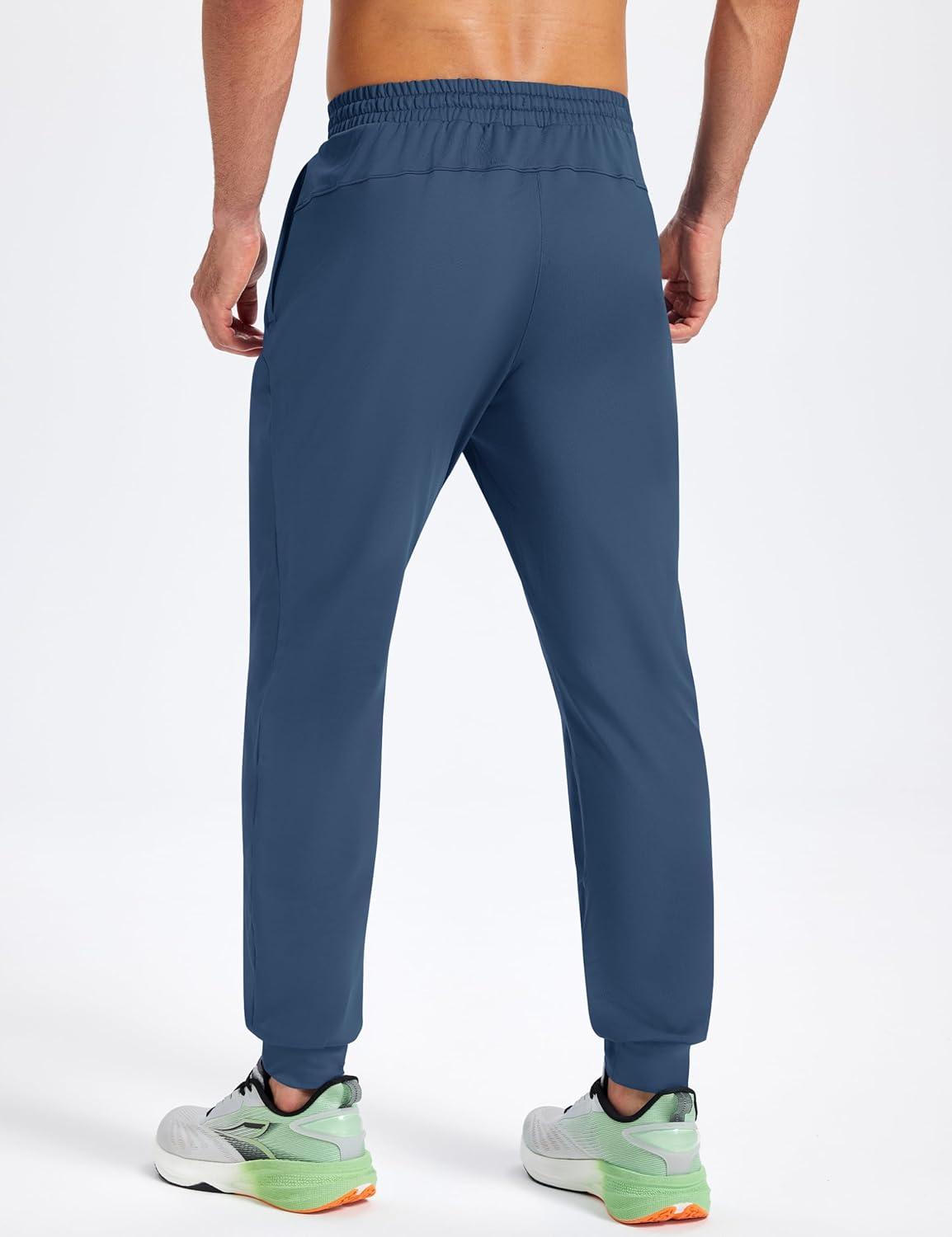 imageMAGCOMSEN Mens Fleece Joggers with Pockets Winter Warm Pants Workout Athletic Gym Sweatpants for MenBlue Grey