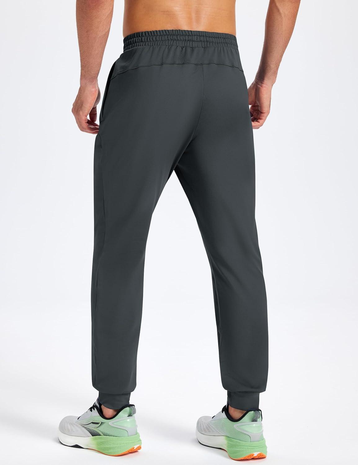 imageMAGCOMSEN Mens Fleece Joggers with Pockets Winter Warm Pants Workout Athletic Gym Sweatpants for MenDark Grey