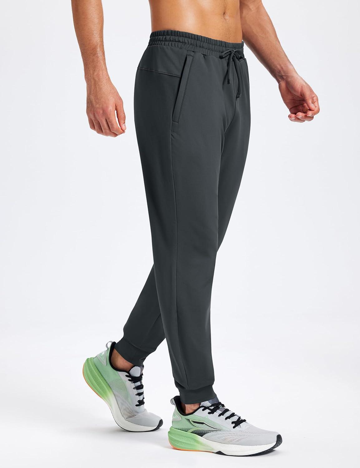 imageMAGCOMSEN Mens Fleece Joggers with Pockets Winter Warm Pants Workout Athletic Gym Sweatpants for MenDark Grey