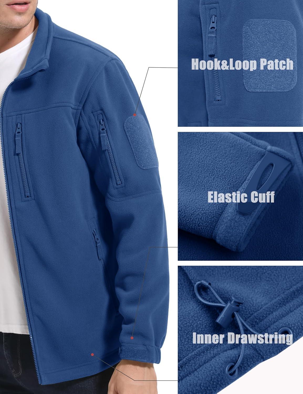 imageMAGCOMSEN Mens FullZip Fleece Jacket Casual Stand Collar Outwear Winter Tactical Jackets Warm Coats