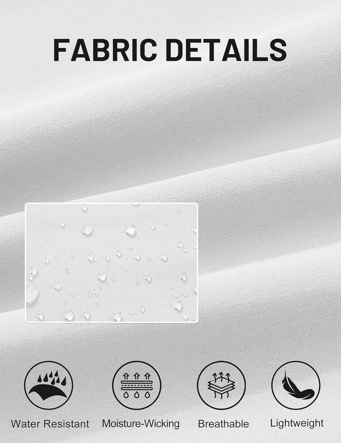 imageMAGCOMSEN Mens Golf Pants Classic Fit  30quot32quot34quot Stretch Water Resistant Quick Dry Flat Front Dress Pants with 5 PocketsWhite