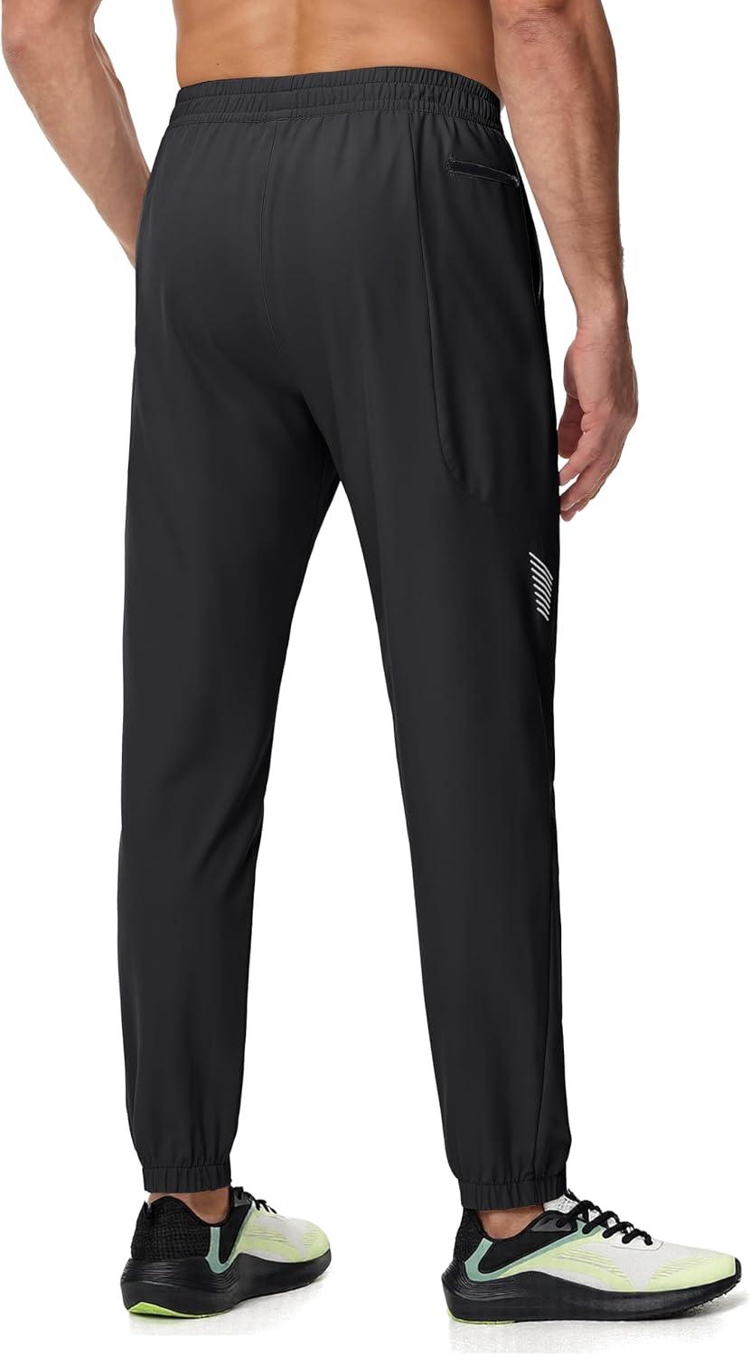 imageMAGCOMSEN Mens Hiking Pants Mens Lightweight Pants Quick Dry UPF 50 Joggers Athletic Workout Travel Casual with PocketBlack