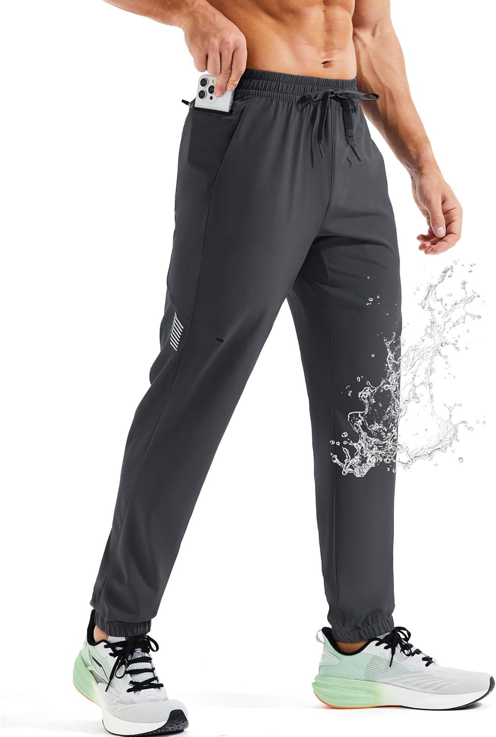imageMAGCOMSEN Mens Hiking Pants Mens Lightweight Pants Quick Dry UPF 50 Joggers Athletic Workout Travel Casual with PocketDark Grey