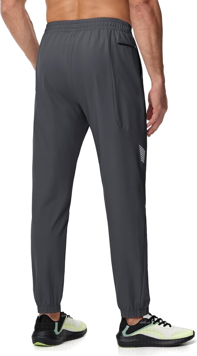 imageMAGCOMSEN Mens Hiking Pants Mens Lightweight Pants Quick Dry UPF 50 Joggers Athletic Workout Travel Casual with PocketDark Grey
