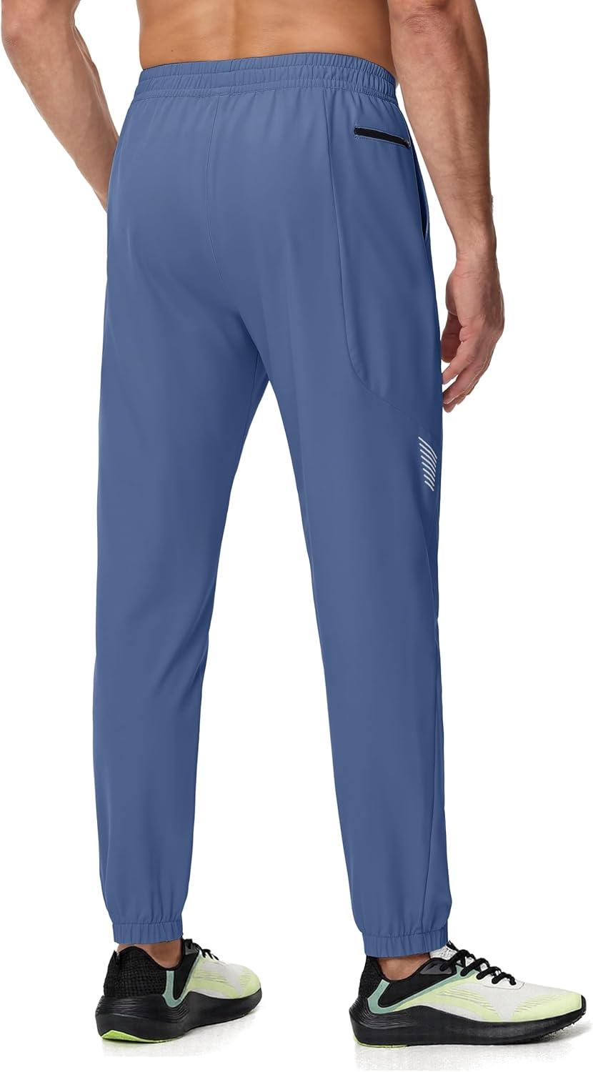 imageMAGCOMSEN Mens Hiking Pants Mens Lightweight Pants Quick Dry UPF 50 Joggers Athletic Workout Travel Casual with PocketGrey Blue