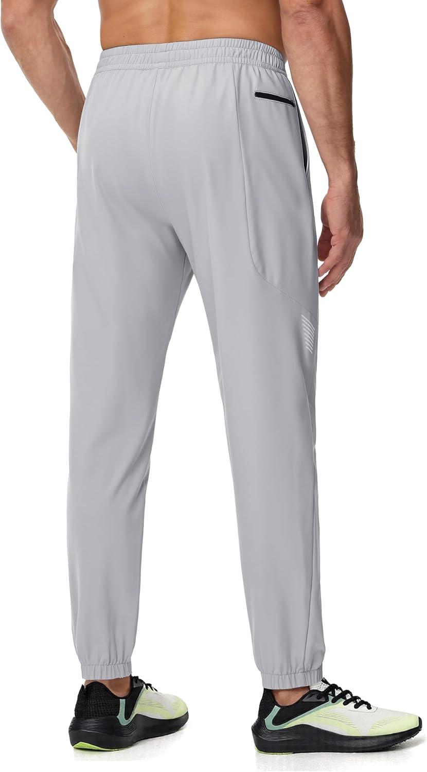 imageMAGCOMSEN Mens Hiking Pants Mens Lightweight Pants Quick Dry UPF 50 Joggers Athletic Workout Travel Casual with PocketLight Grey