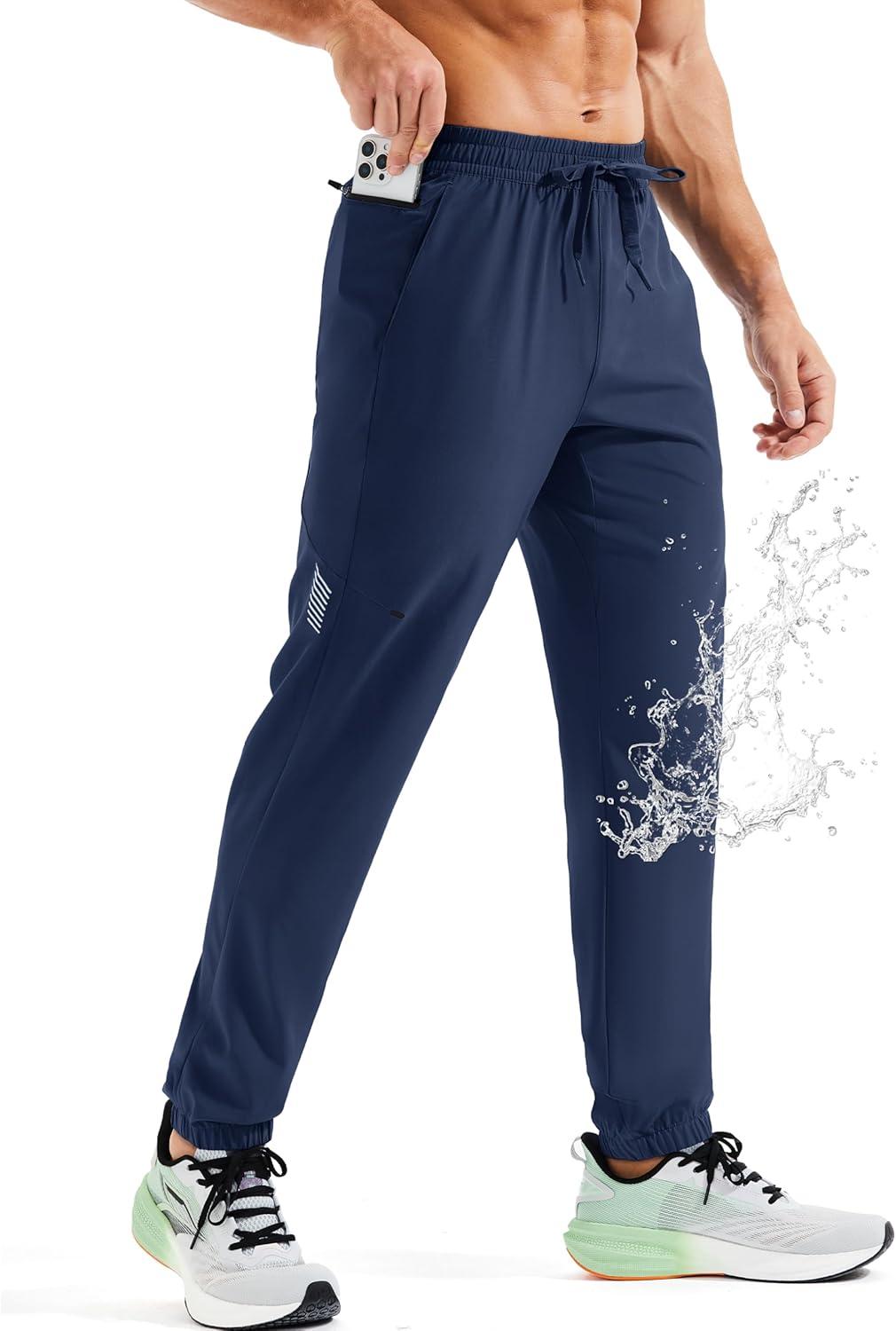 imageMAGCOMSEN Mens Hiking Pants Mens Lightweight Pants Quick Dry UPF 50 Joggers Athletic Workout Travel Casual with PocketNavy