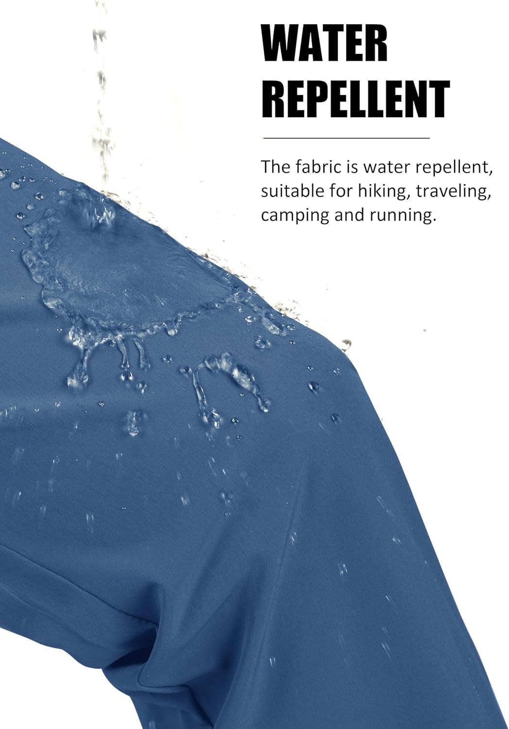 imageMAGCOMSEN Mens Hiking Pants Quick Dry Lightweight Water Resistant Outdoor Pants with 3 Zipper PocketsBlue Grey