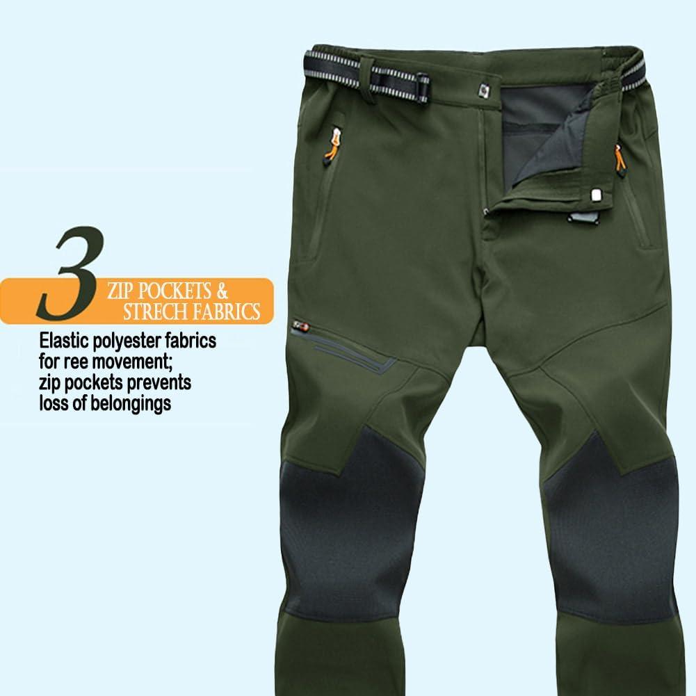 imageMAGCOMSEN Mens Hiking Pants QuickDry Water Resistant Lightweight Work Outdoor Pants with Zipper PocketsGreen