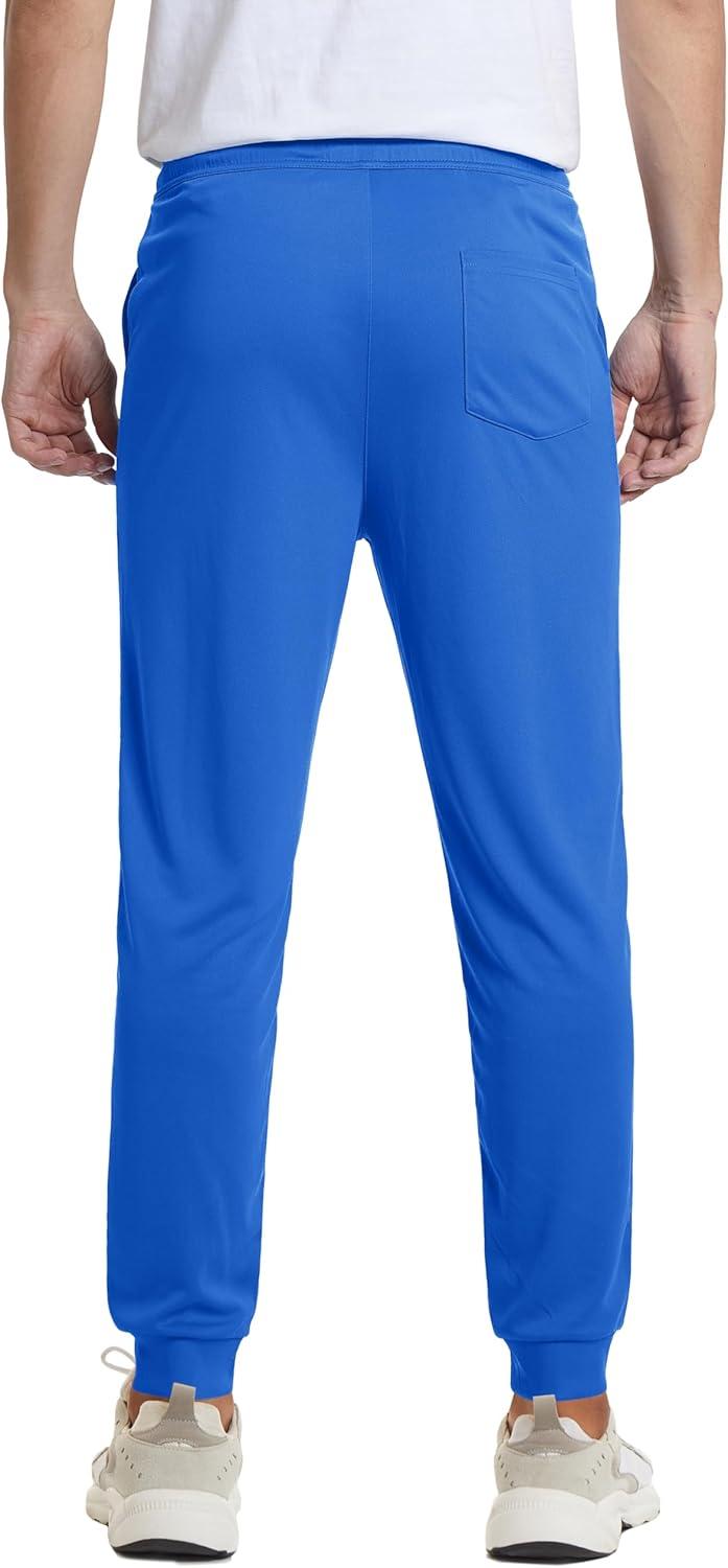 imageMAGCOMSEN Mens Joggers Sweatpants Quick Dry Running Pants with Pockets Summer Lightweight Athletic Workout PantsBlue
