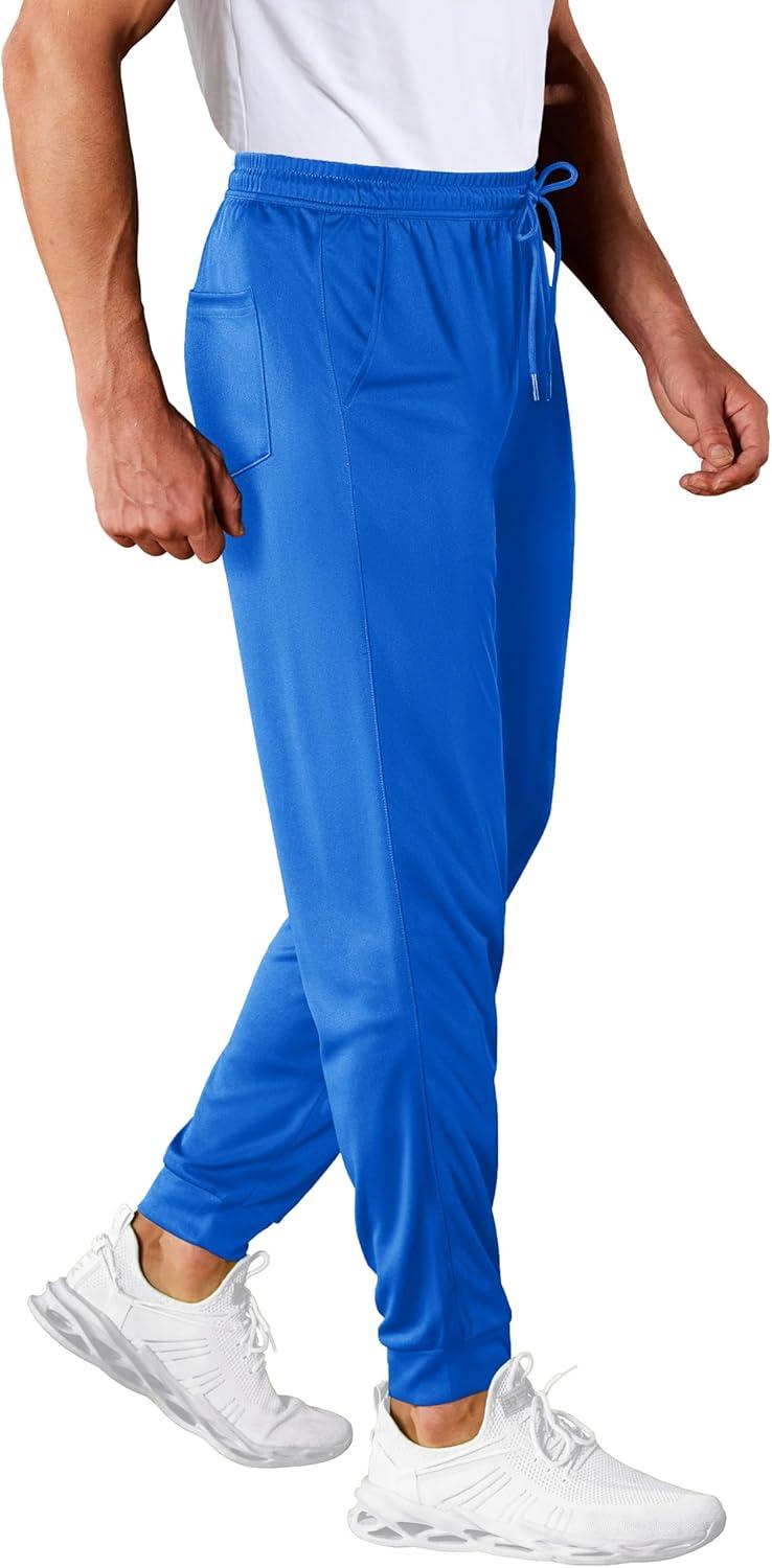 imageMAGCOMSEN Mens Joggers Sweatpants Quick Dry Running Pants with Pockets Summer Lightweight Athletic Workout PantsBlue