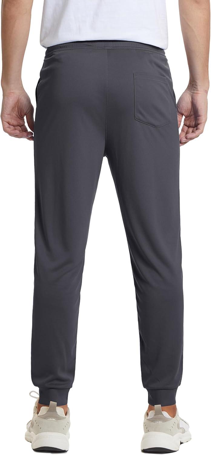 imageMAGCOMSEN Mens Joggers Sweatpants Quick Dry Running Pants with Pockets Summer Lightweight Athletic Workout PantsDark Grey