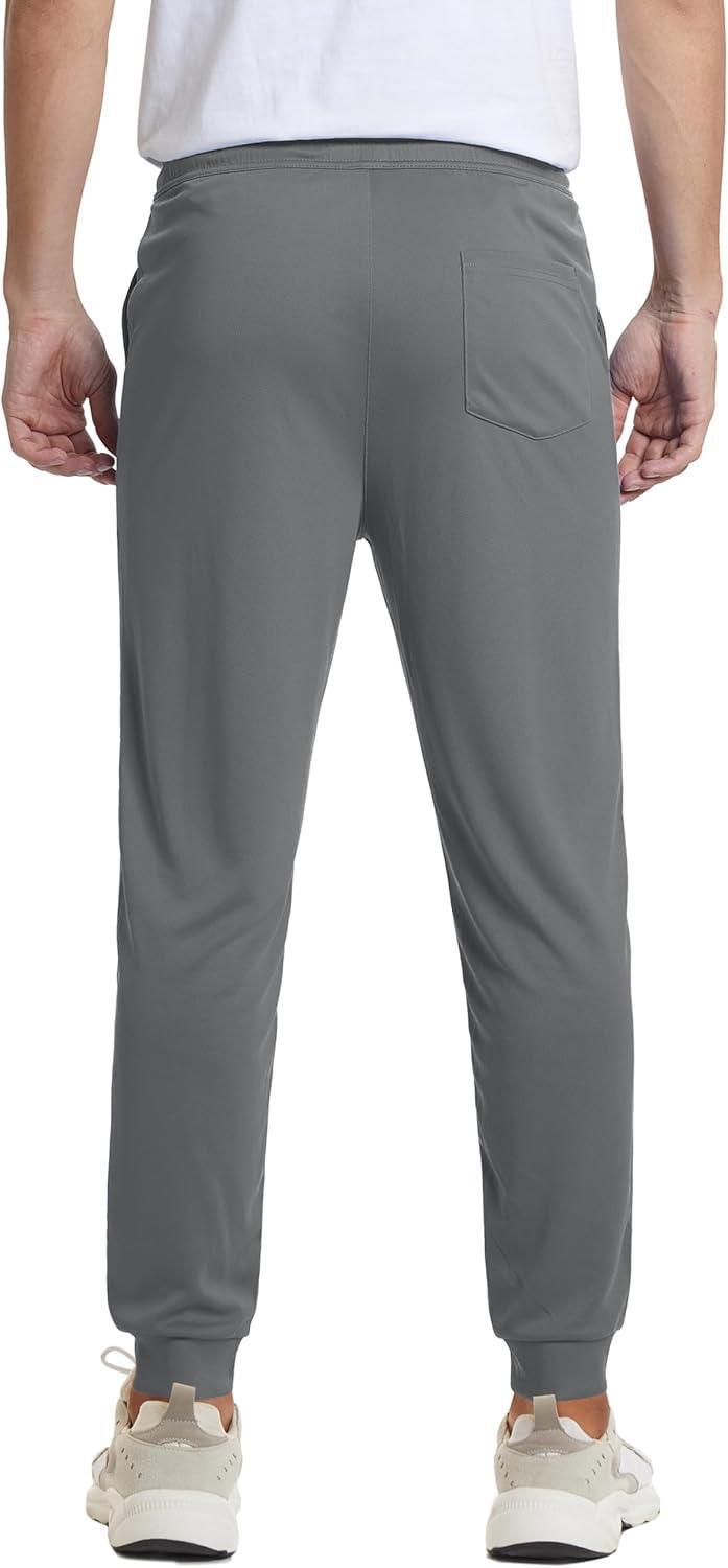 imageMAGCOMSEN Mens Joggers Sweatpants Quick Dry Running Pants with Pockets Summer Lightweight Athletic Workout PantsLondon Grey