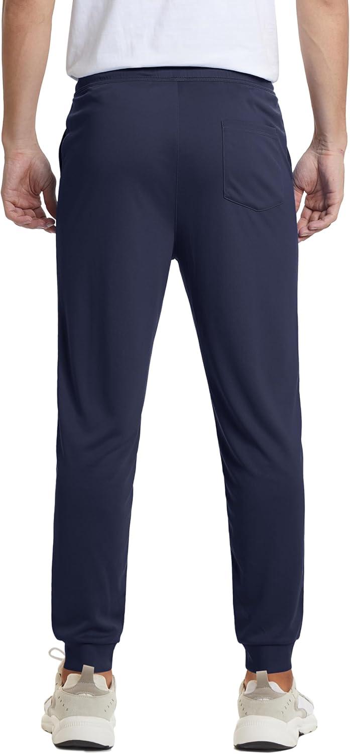 imageMAGCOMSEN Mens Joggers Sweatpants Quick Dry Running Pants with Pockets Summer Lightweight Athletic Workout PantsNavy