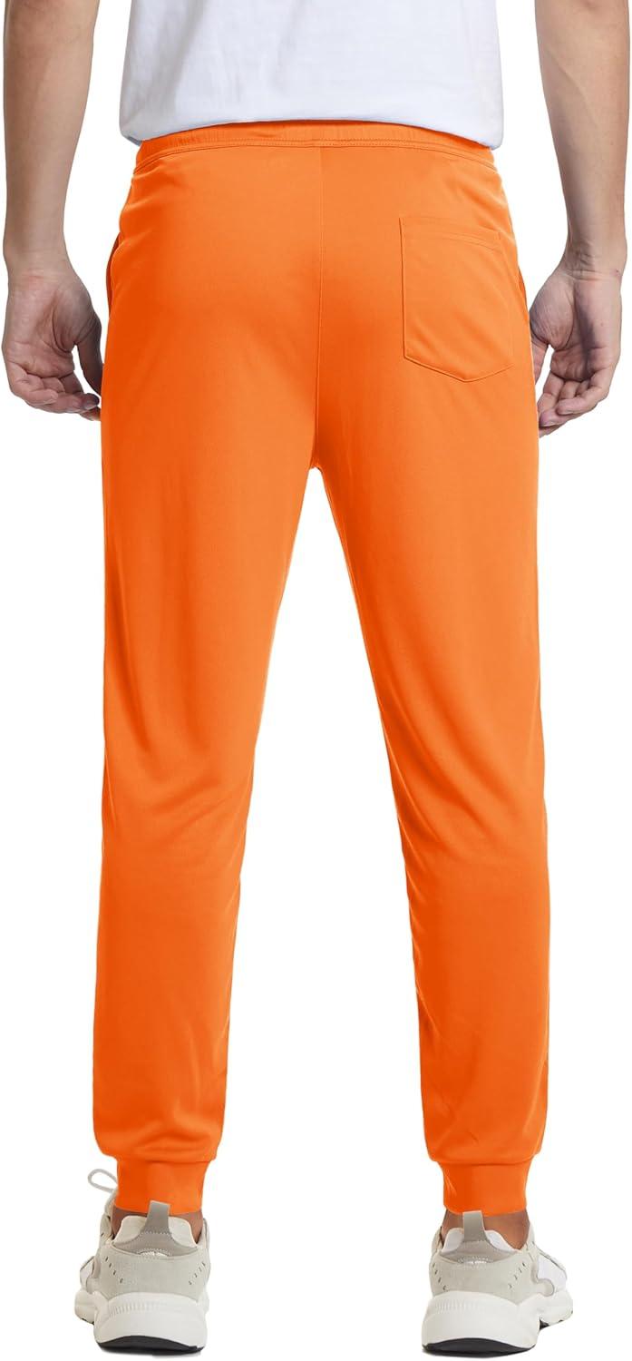 imageMAGCOMSEN Mens Joggers Sweatpants Quick Dry Running Pants with Pockets Summer Lightweight Athletic Workout PantsOrange